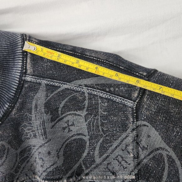 GUESS Devil on the Run Bomber Jacket Sweater - Size L - Picture 7 of 12